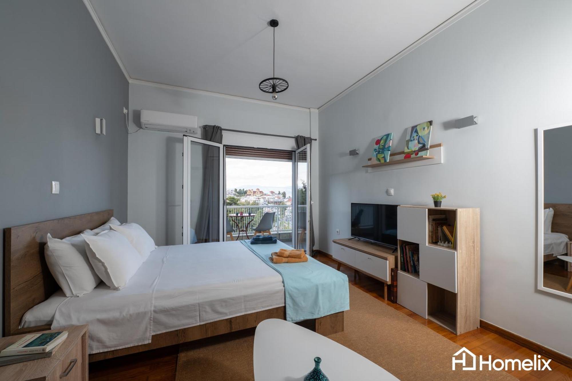 30M² Cosy Studio With Panoramic Sea View Chalkida Luaran gambar