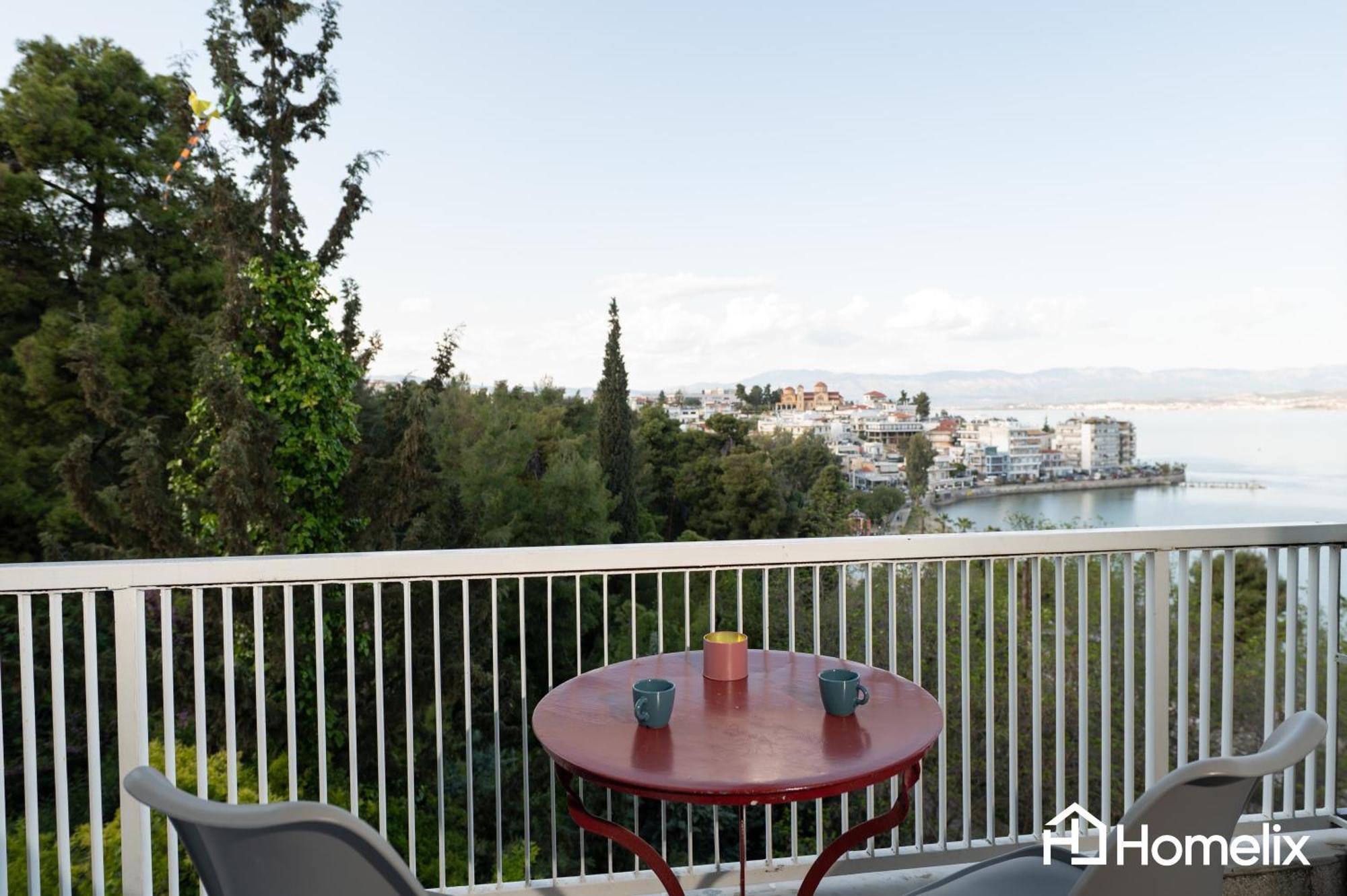 30M² Cosy Studio With Panoramic Sea View Chalkida Luaran gambar