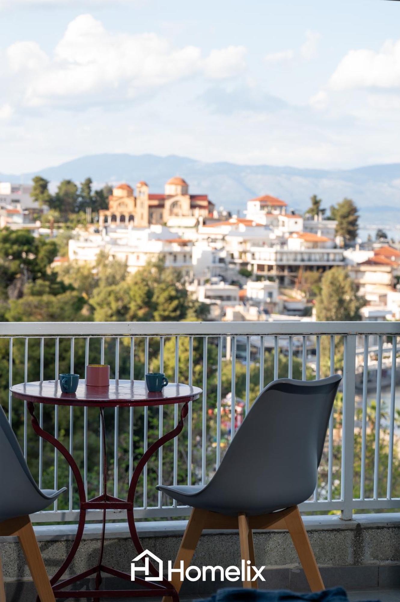30M² Cosy Studio With Panoramic Sea View Chalkida Luaran gambar